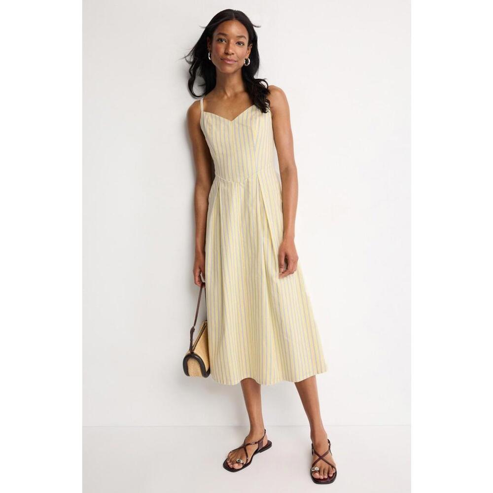Joe’s Jeans Yellow Rhone Midi Dress Size XS discoloration open seam